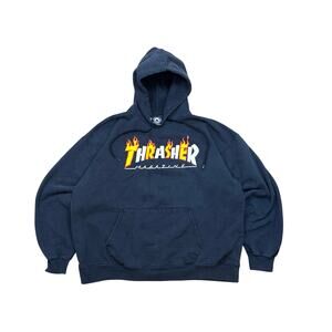 Thrasher Magazine Flame Spell-out Hoodie Large Black Hoodie Skater streetwear